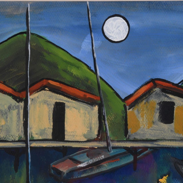 Late 20th Century Framed Signed José María Mijares "Waiting Under the Moon" Mix Media For Sale - Image 4 of 12