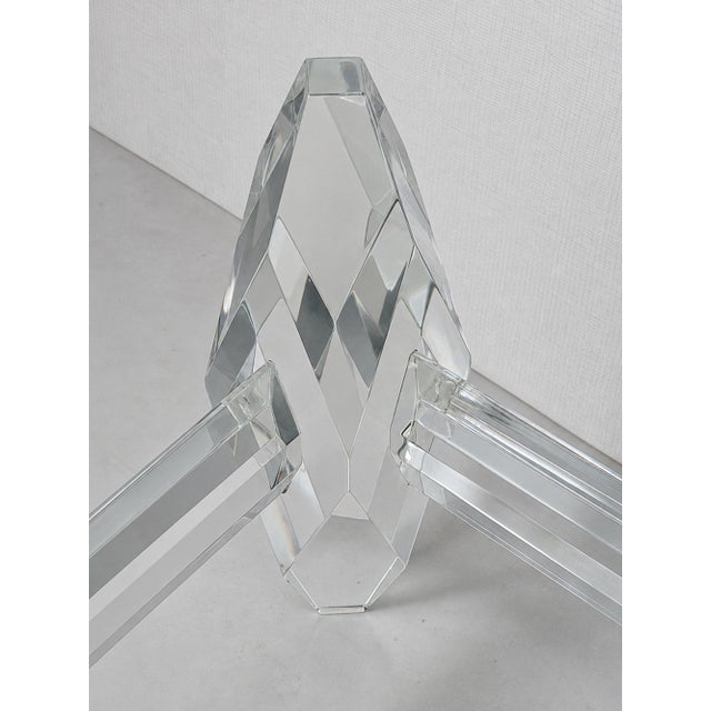 Amparo Calderon Tapia “Diamante” Sculptural Lucite & Glass Coffee Table For Sale - Image 15 of 18