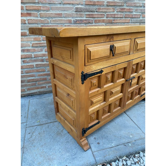 Spanish Catalan Carved Walnut Chest of Drawers, 1940s For Sale - Image 12 of 18