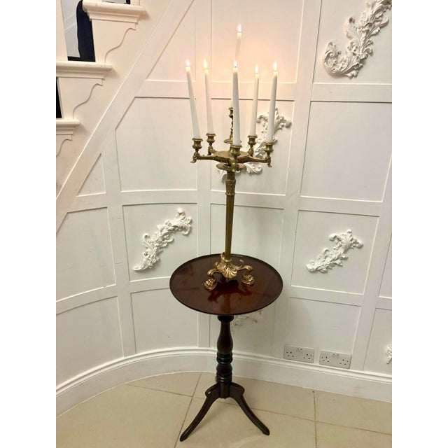Metal Antique Victorian Gilt Brass Six-Light Candlestick Stand, 1860s For Sale - Image 7 of 10