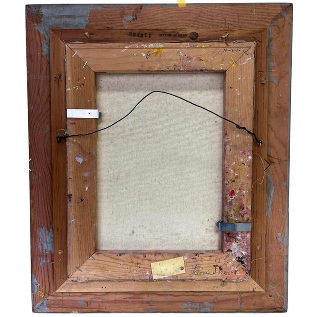 Add some color to your decor with this charming flower bouquet oil painting in a solid wood frame from the 1980s. This...