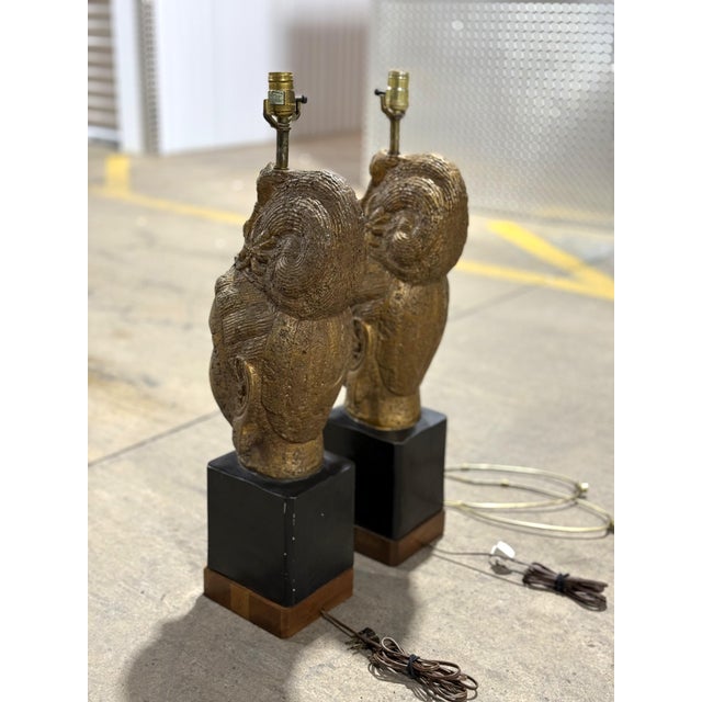 Paint 1960s James Mont Style Buddha Head Lamps - a Pair For Sale - Image 7 of 18