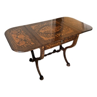 Inlaid Drop-Leaf Table For Sale