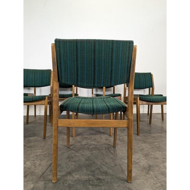 Textile Vintage Green Fabric Chairs, Set of 8 For Sale - Image 7 of 9
