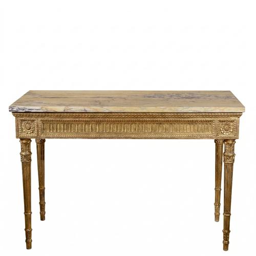 Goldenrod Console Table with Redone Marble Top For Sale - Image 8 of 8