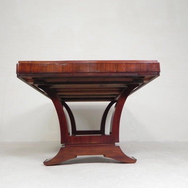 Brown Art Deco Dining Table in Rosewood Veneer, 1930s For Sale - Image 8 of 18