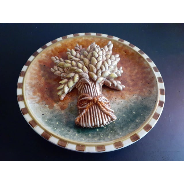 1980s 1980s Glazed Porcelain 3D Tree Relief Italian Plate For Sale - Image 5 of 5