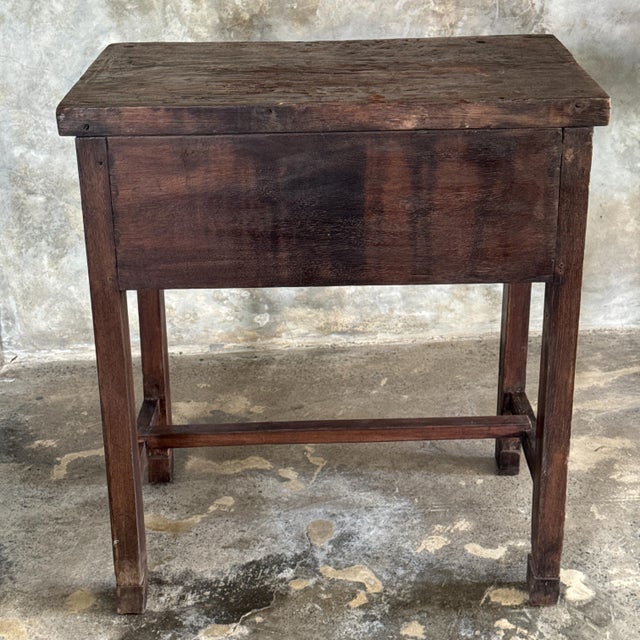Wood Vintage Indonesian Teak Workshop Table, 1930s For Sale - Image 7 of 11