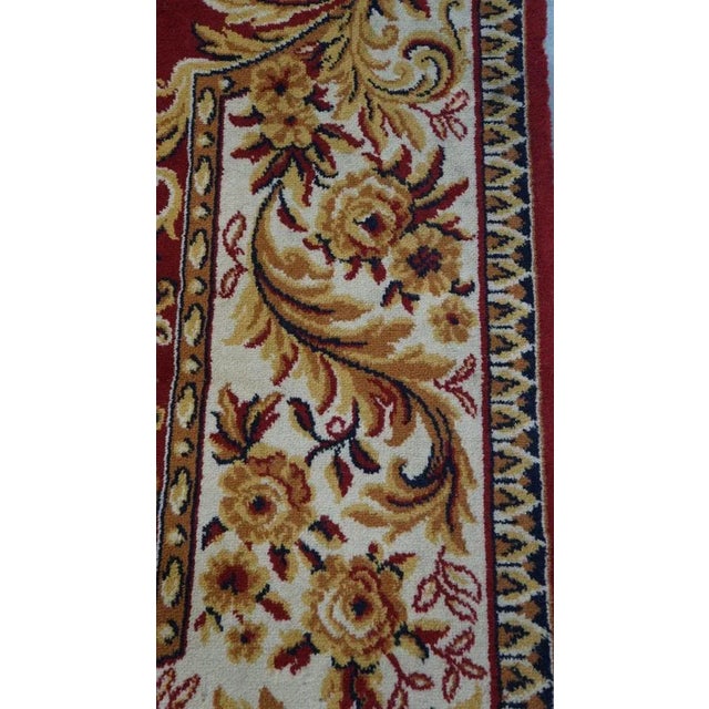 Oriental Red Wool Rug with Yellow Flowers For Sale - Image 6 of 9