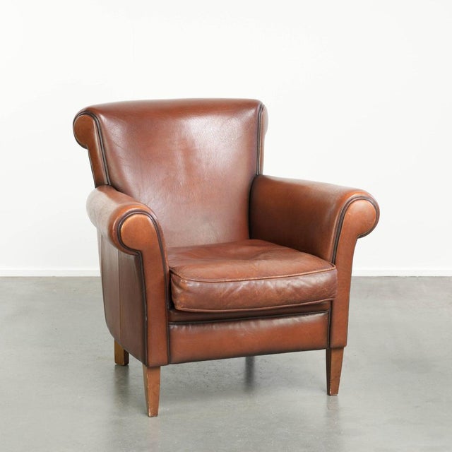 English Style Club Chair in Sheepskin Leather For Sale - Image 14 of 14