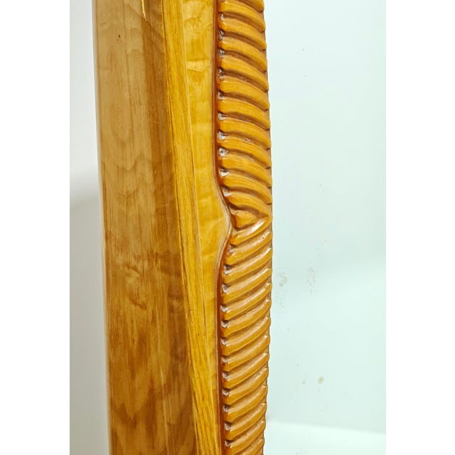 Italian Sideboard with Mirror in Maple Wood, Blue Glass and Brass, 1960s For Sale - Image 11 of 13