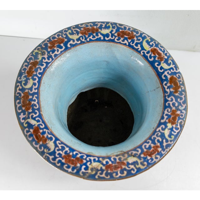 19th Century Chinese Unusual Qing Rose Medallion Yen Yen Vase, Canton Enamel on Stoneware For Sale - Image 10 of 18
