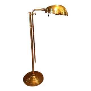 Adjustable Brass Reading Floor Lamp For Sale