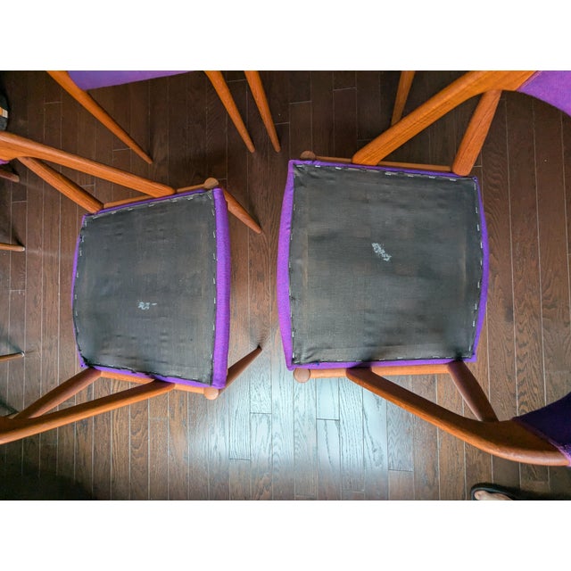 Set of 6 Vintage Danish Modern Teak Dining Chairs (Attributed 4 Niels Møller, 2 Kai Kristiansen) For Sale - Image 15 of 18