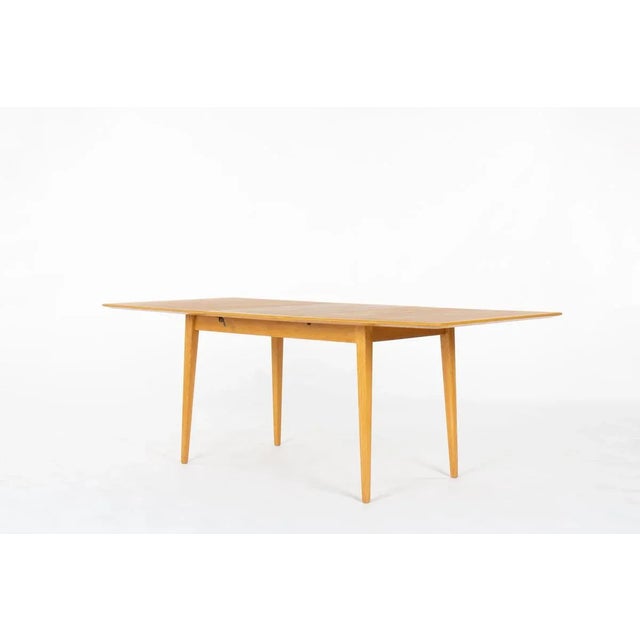 Mid-Century Modern Ash Dining Table with Extension by René Jean Caillette for Charron, 1950s For Sale - Image 6 of 11