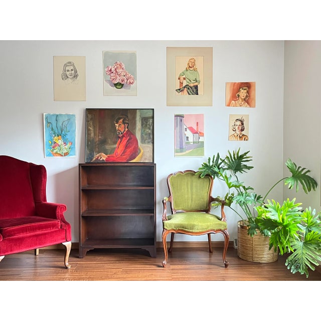 Vintage Female Portrait Sketch Drawing For Sale In Milwaukee - Image 6 of 7