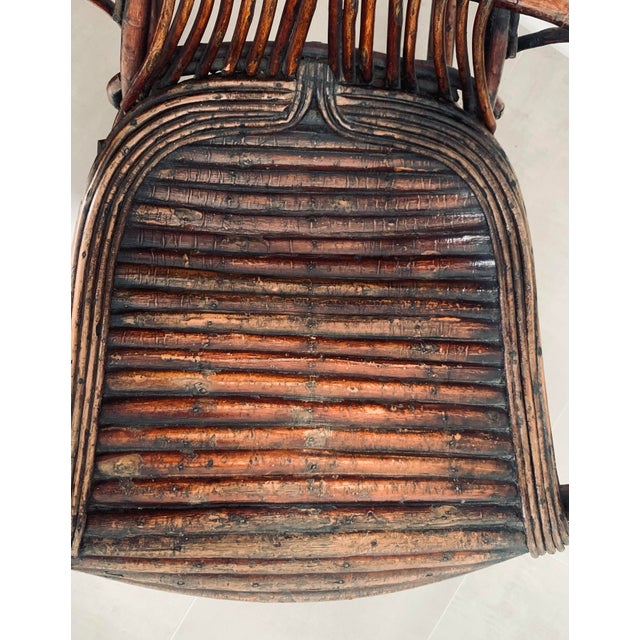 Rare Classic Rustic Antique Adirondack, Lake House Twig Bentwood Rocker, Late 19th- Early 20th Century For Sale In San Antonio - Image 6 of 9