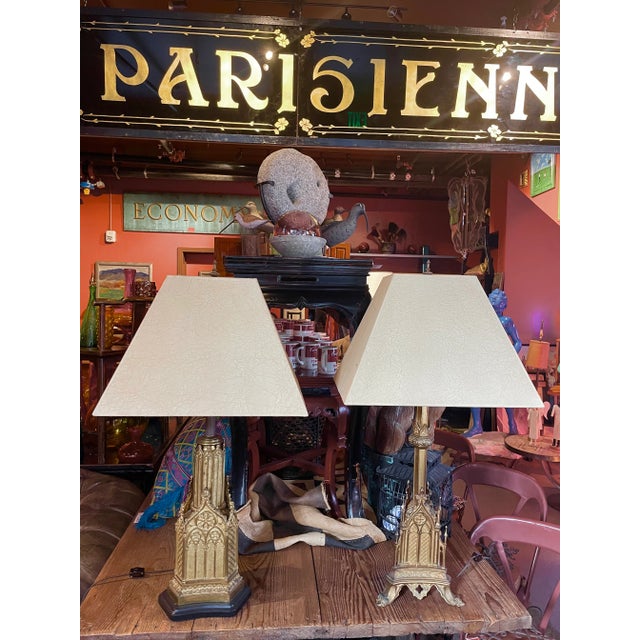 Pair of French Gothic Table Lamps For Sale - Image 13 of 13