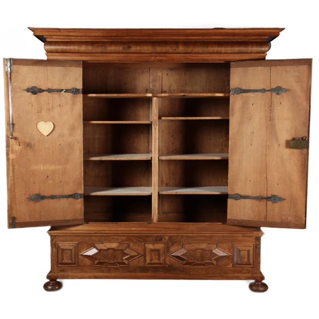 Late 17th Century Renaissance Walnut Cabinet, 1700s For Sale - Image 4 of 18