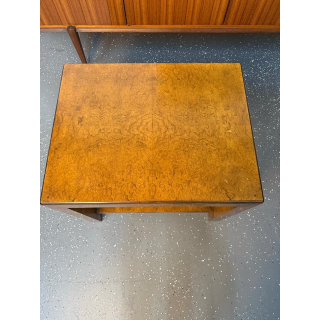 1970’s John Widdicomb Burlwood Side Table With Cane Shelf For Sale In Baton Rouge - Image 6 of 10