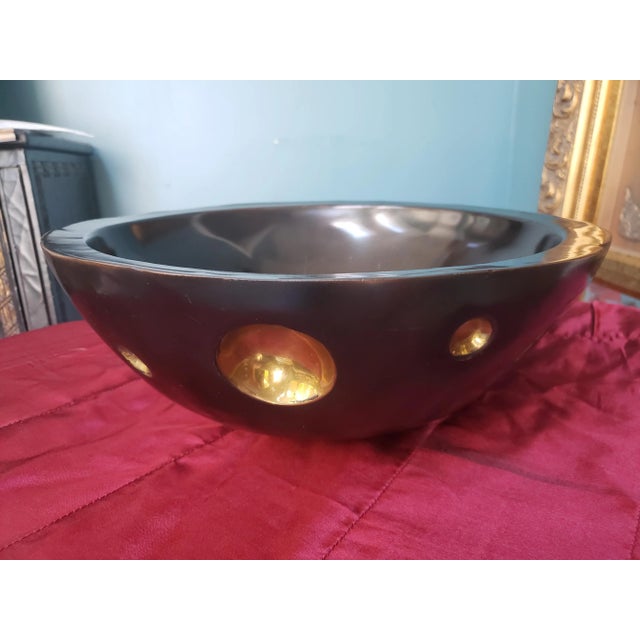 Contemporary Burnished Brass Bowl by Evans Design Group For Sale - Image 9 of 9