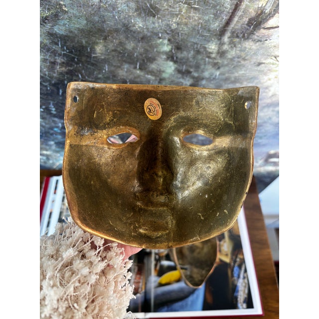 Brass Masks, Pair For Sale - Image 6 of 6