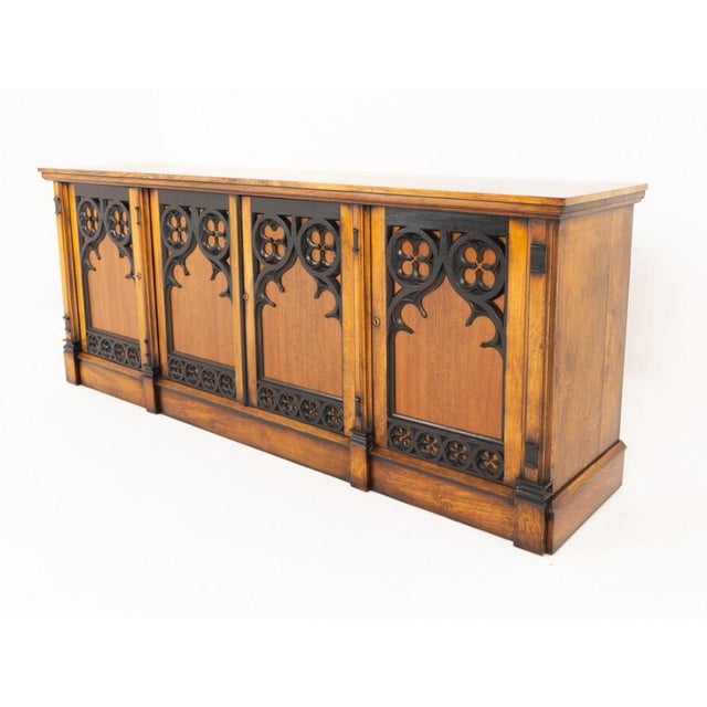 English Gothic Sideboard in Oak, 1850s For Sale - Image 6 of 6