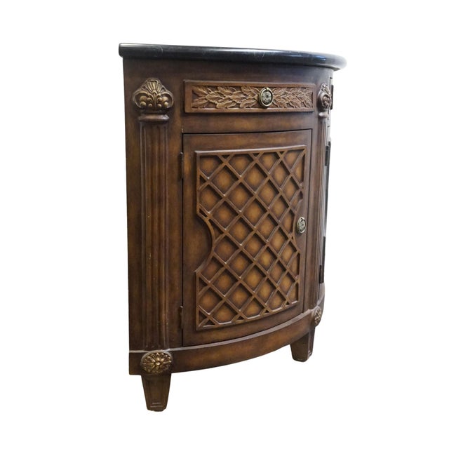 Collezione Europa Mahogany Traditional Neoclassical Revival 66" Demilune Buffet W. Granite Top For Sale - Image 13 of 13
