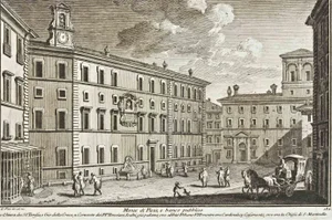 After Giuseppe Vasi, Monte di Pieta e banco Pubblico, Etching, 18th Century