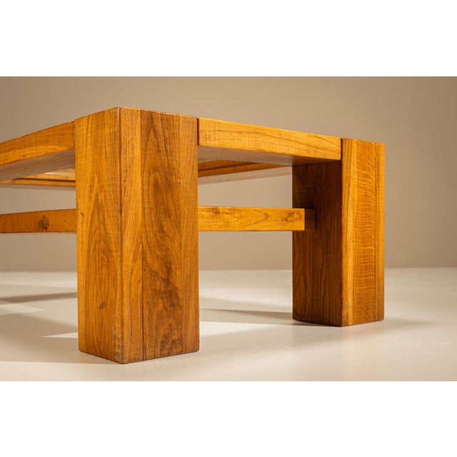 Coffee Table in Oak attributed to Giuseppe Rivadossi, Italy, 1970s For Sale - Image 11 of 12