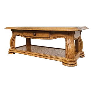 French Oak Coffee Table, 1970s For Sale