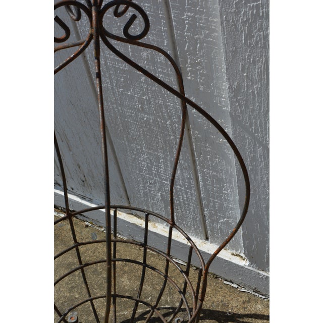 Vintage Black Iron / Metal Balloon Hanging Basket Planter For Sale - Image 6 of 13