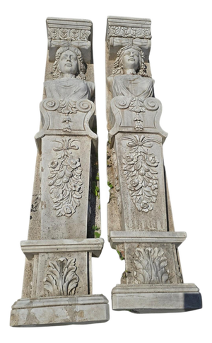 Large Caryatid Sculptures, Late 20th Century, Marble, Set of 2