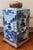 Early 19th Century Large Antique Early 19th Century Chinese Export Porcelain Canton Blue and White Rectangular Tea Canister Caddy Vase For Sale - Image 5 of 12