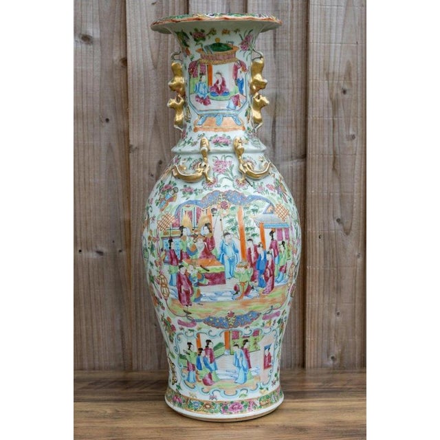Antique Chinese Qing Dynasty Famille Rose Porcelain Vase For Sale - Image 4 of 18