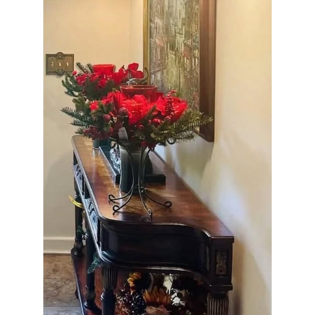 Metal Nearly Natural Amaryllis Candelabrum For Sale - Image 7 of 8