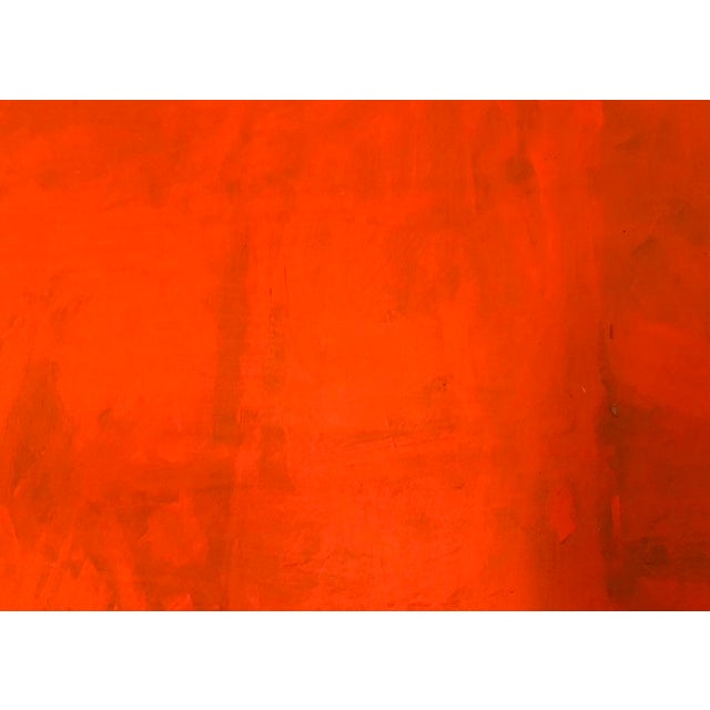 Mid-Century Modern Late 20th Century Very Large XL Minimalist Abstract Orange Painting by Roland Ginzel For Sale - Image 3 of 9