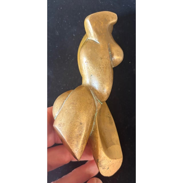 Metal Mid-Century Modern Biomorphic Solid Bronze Female Torso Sculpture For Sale - Image 7 of 9