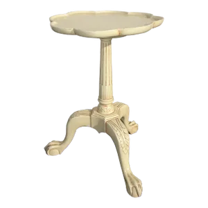 1970s French Country Yellow Pedestal Side Table