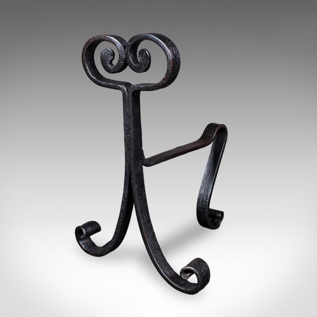 1900 - 1909 Pair of Antique Fire Tool Rests, French, Andirons, Art Nouveau, Victorian, 1900 For Sale - Image 5 of 10