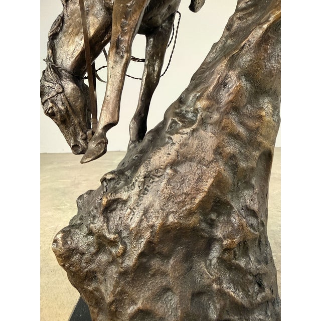 American Bronze "The Mountain Man" Statue After Remington, Signed - 28" H For Sale - Image 3 of 10