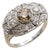Antique Art Deco 14k White Gold Old European Halo Diamond Ring, Size 6.5 For Sale