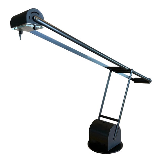 1980s Postmodern Black Cantilever Task Lamp by Lite Source Inc. For Sale