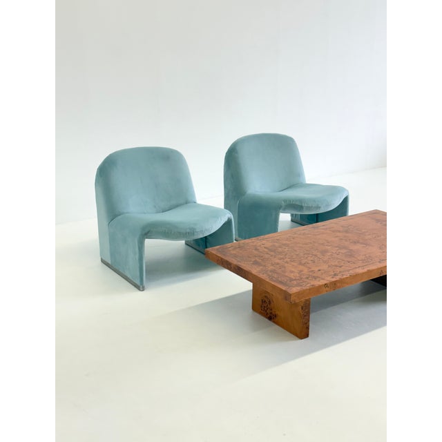Vintage Alky Chair in Baby Blue Velvet by Anonima Castelli for Artifort, 1970s For Sale - Image 9 of 15