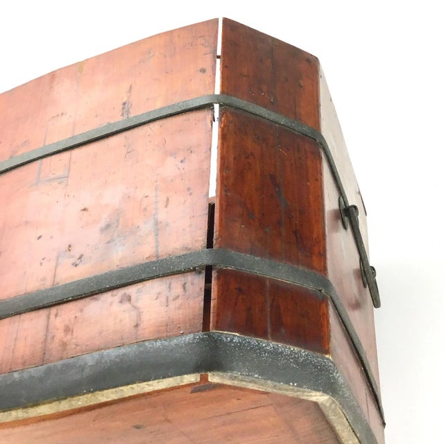 Large Wooden Antique Chinese Wedding or Money Chest Trunk For Sale - Image 11 of 12