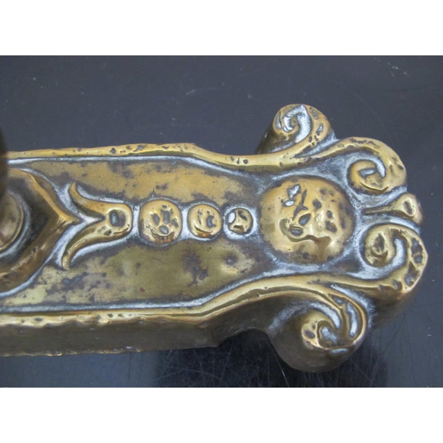 Victorian Victorian Antique Brass & Cast Iron Fancy Paperweight or Doorstop For Sale - Image 3 of 8