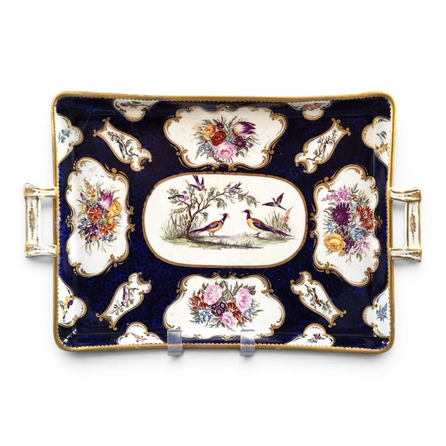 English Cobalt Blue Exotic Bird Tray, 1800s For Sale - Image 13 of 13