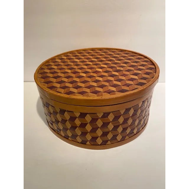 Late 20th Century Vintage Handmade Bamboo Lidded Nesting Containers - Set of 4 For Sale - Image 11 of 12