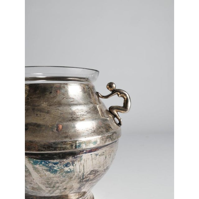 Art Deco Silver-Plated Globe Vase with Handles, Sweden, 1950s For Sale - Image 14 of 18
