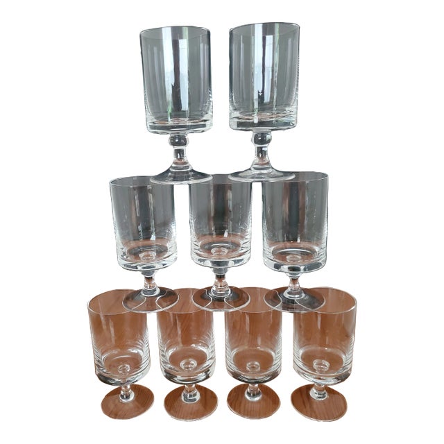Antique Rosenthal Crystal Wine/Juice Glasses- Set of 9 For Sale